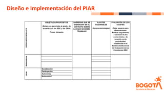 Diseño e Implementación del PIAR
 