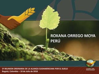 5ª REUNION ORDINARIA DE LA ALIANZA SUDAMERICANA POR EL SUELO
Bogotá, Colombia – 10 de Julio de 2018
ROXANA ORREGO MOYA
PERÚ
 