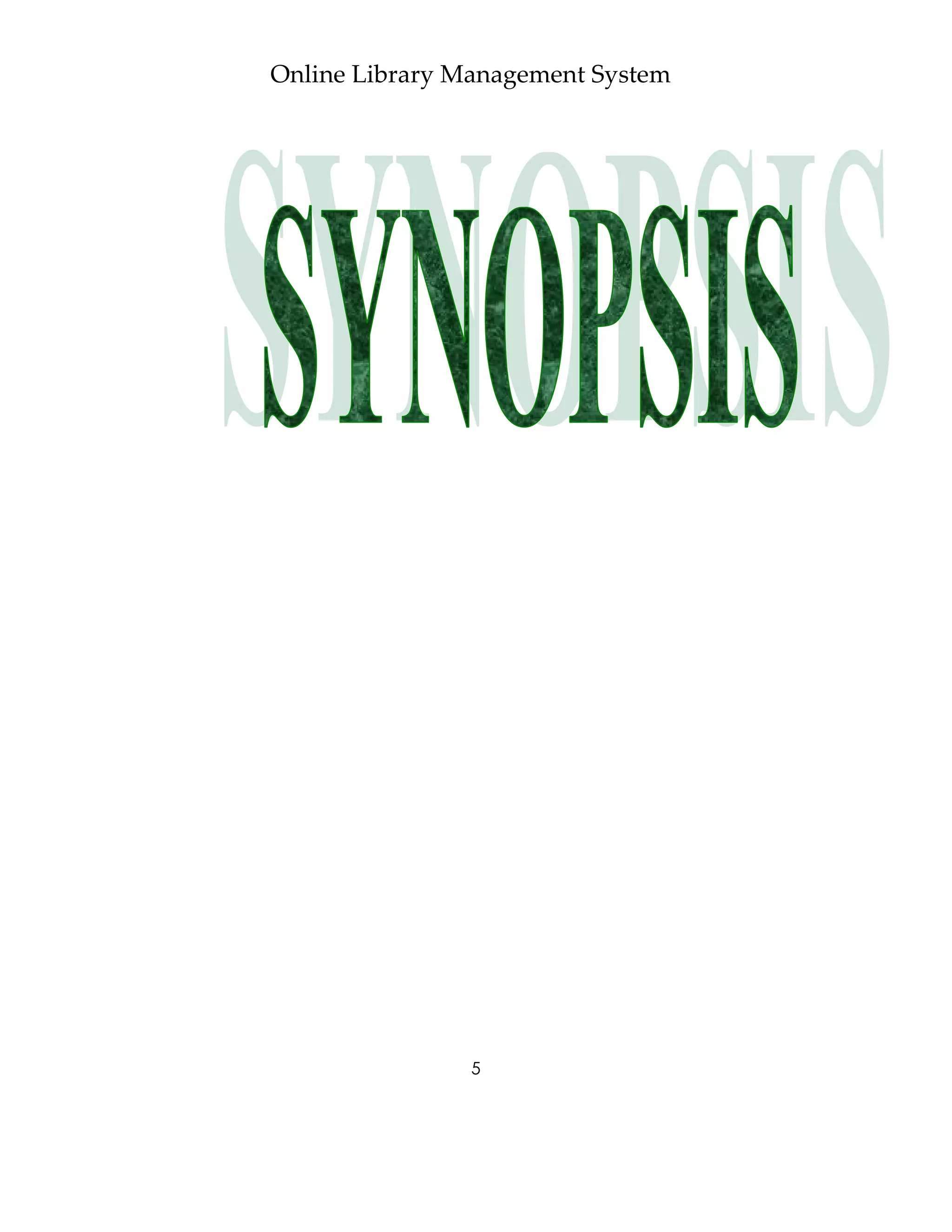 Online Library Management System




                5
 