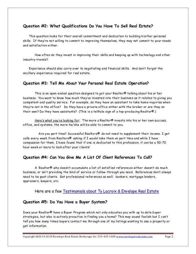 11 questions as a buyer you should ask before hiring any real estate