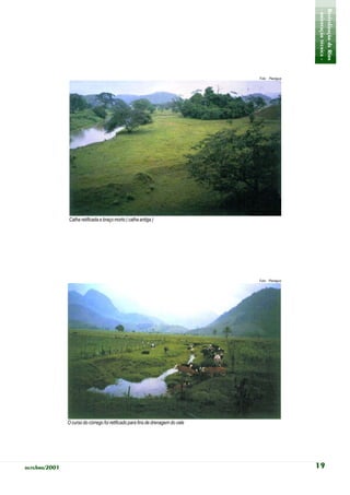 - orientação técnica -
                                                                                                  Revitalização de Rios
                                                                                 Foto: Planágua




               Calha retificada e braço morto ( calha antiga )




                                                                                 Foto: Planágua




               O curso do córrego foi retificado para fins de drenagem do vale




outubro/2001                                                                                      19
 