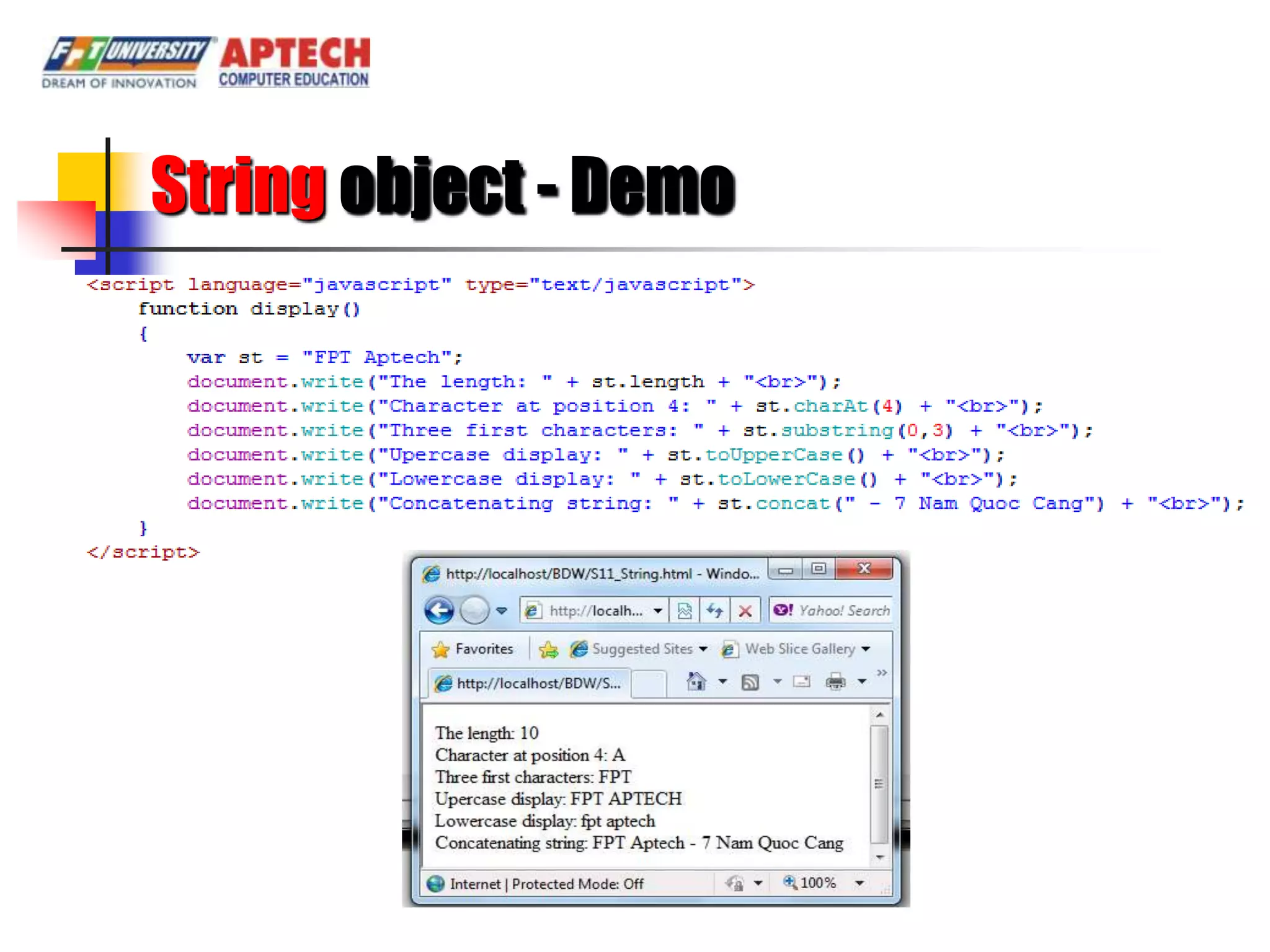 String object - Demo
 