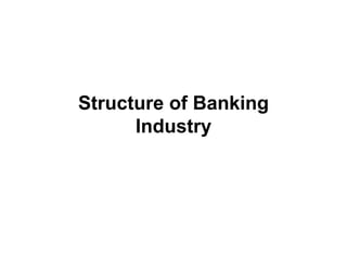 Structure of Banking
      Industry
 