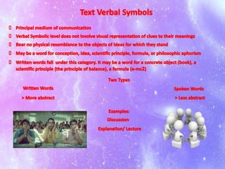 11   text - verbal symbols