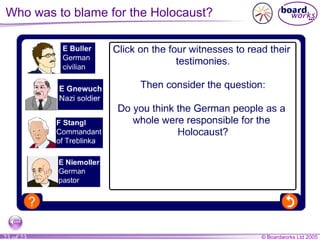 Who was to blame for the Holocaust? 
