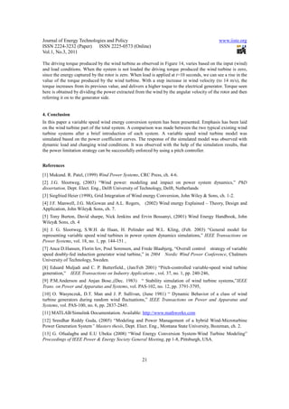 11.the modeling and dynamic characteristics of a variable speed wind ...