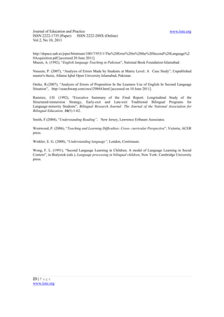 11.the nature of difficulties in learning english by the students at ...