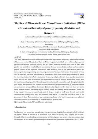 Mfis Questionnaire.pdf 11.the role of micro credit and micro finance institutions (mf is) | PDF