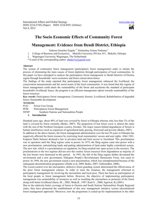 11.the socio economic effects of community forest management] | PDF