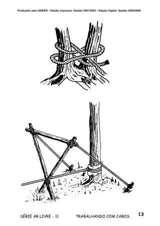 13SÉRIE AR LIVRE - 11 TRABALHANDO COM CABOS
Produzido pela UEB/RS - Edição Impressa: Gestão 2001/2003 - Edição Digital: Gestão 2004/2006
 