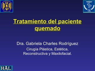 Tratamiento del pacienteTratamiento del paciente
quemadoquemado
Dra. Gabriela Charles Rodríguez
Cirugía Plástica, Estética,
Reconstructiva y Maxilofacial.
 