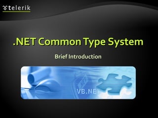 .NET CommonType System.NET CommonType System
Brief IntroductionBrief Introduction
 
