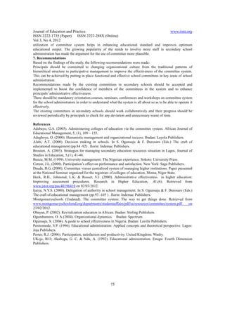 11.utilization of committee system and secondary school principals ...