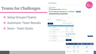 Teams for Challenges
❖ Setup Groups/Teams
❖ Automatic Team Results
❖ Soon - Team Goals
 