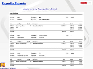 Payroll – Reports Employee wise Loan Ledger Report 