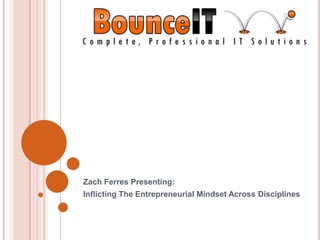 Zach Ferres Presenting:
Inflicting The Entrepreneurial Mindset Across Disciplines
 