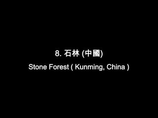 8. 石林 (中國)
Stone Forest ( Kunming, China )
 