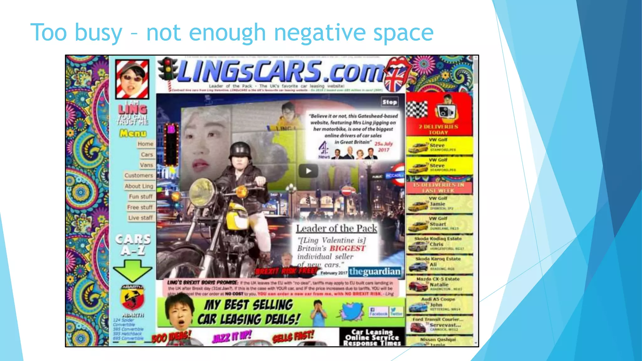 Too busy – not enough negative space
 