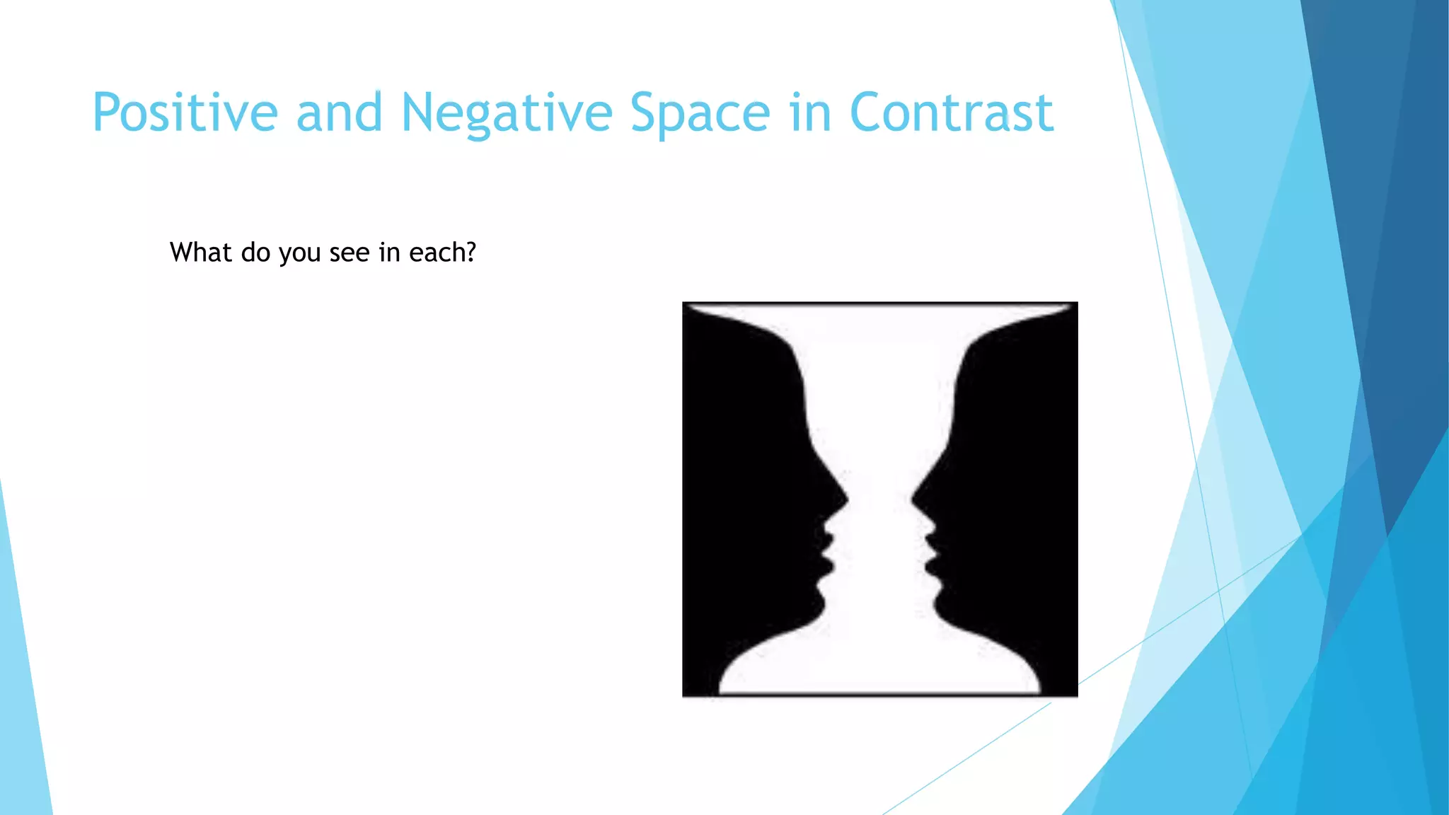 Positive and Negative Space in Contrast
What do you see in each?
 