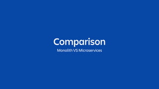 Comparison
Monolith VS Microservices
 