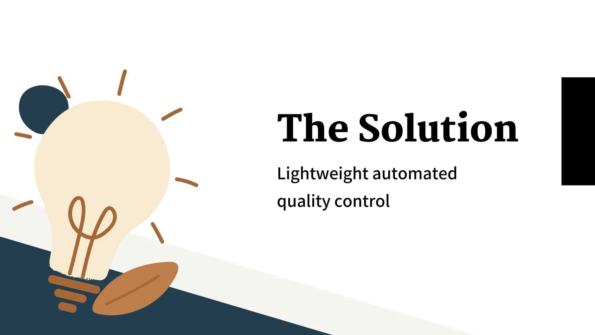 The Solution
Lightweight automated
quality control