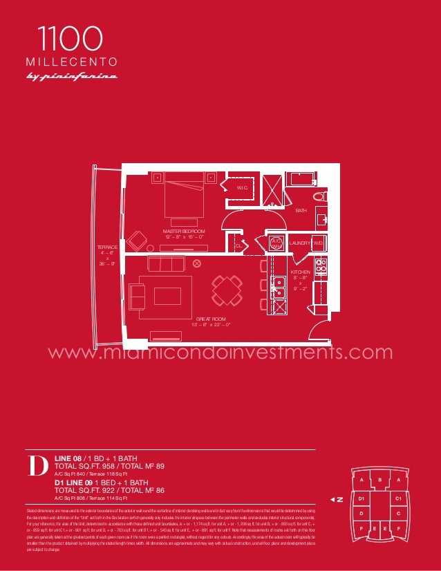 1100 Millecento Floor Plans