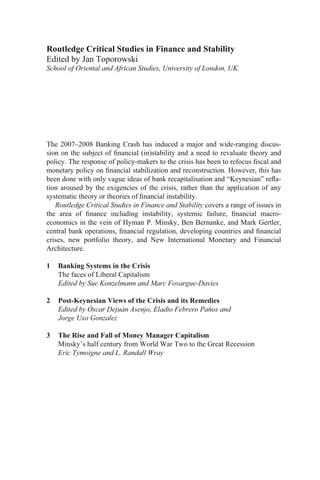 Marc Routledge Rise And Fall Of Money Manager Capitalism Eric Tymoigne L Randall Wray ...