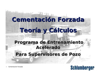 Cementación Forzada
Teoría y Cálculos
Programa de Entrenamiento
Acelerado
Para Supervisores de Pozo
1

Cementación Forzada

 