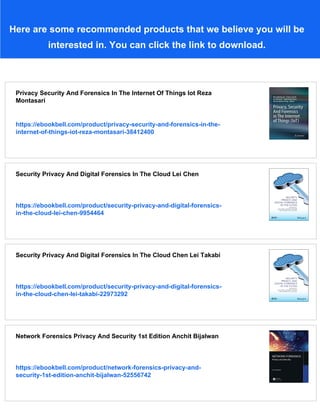 Security Privacy And Forensics Issues In Big Data Brij B Gupta | PDF