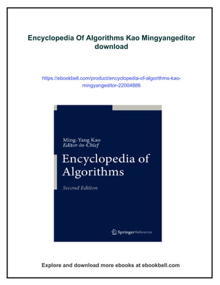 Encyclopedia Of Algorithms Kao Mingyangeditor | PDF