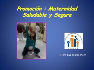 Promoción : Maternidad
  Saludable y Segura




                Obst Luz Ibarra Puch.
 