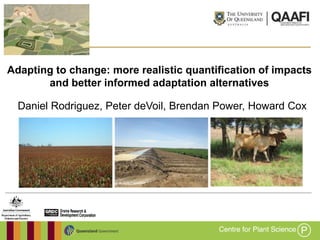 Adapting to change: more realistic quantification of impacts
       and better informed adaptation alternatives

  Daniel Rodriguez, Peter deVoil, Brendan Power, Howard Cox
 