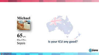 Michael 
65yrs 
83kg 174cm 
Sepsis Is your ICU any good? 
 