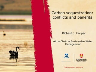Alcoa Chair in Sustainable Water Management Richard J. Harper Carbon sequestration: conflicts and benefits 
