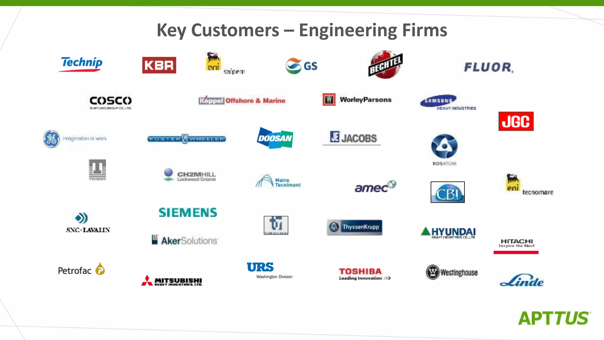 Key Customers – Engineering Firms
 