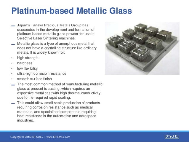 Opportunities In 3d Printing Of Metals 2015 2025