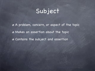 1101: Subject, Purpose, Audience