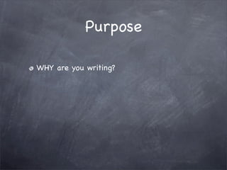 1101: Subject, Purpose, Audience