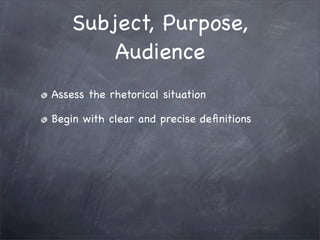 1101: Subject, Purpose, Audience
