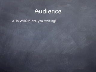 1101: Subject, Purpose, Audience