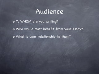 1101: Subject, Purpose, Audience