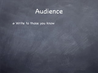 1101: Subject, Purpose, Audience