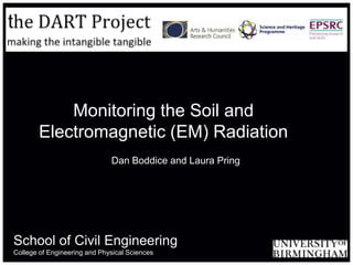 Monitoring the Soil and Electromagnetic (EM) Radiation Dan Boddice and Laura Pring 