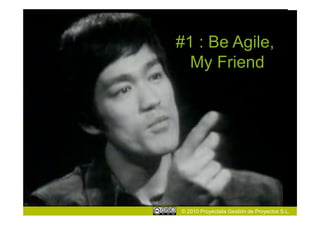 #1 : Be Agile,
  My Friend




© 2010 Proyectalis Gestión de Proyectos S.L.
 