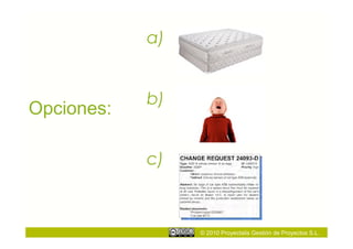 a)


            b)
Opciones:

            c)



                 © 2010 Proyectalis Gestión de Proyectos S.L.
 