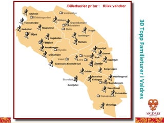 Billedserier pr.tur :  Klikk vandrer  Synnfjell Kruk  Danebu Melladn Skaget Gribbe Ørneflagg Puttekollen Makalaus  Kvitingen Hødntind  Mugnatind  Gilafjell  Gråkampen  Grønnsenn Kinnholt Syni Skjøld Bitihorn Utsikten Tyinstølsnøse Golsfjellet Hugakollen  Kongevegen Bagnsbergatn Kverviljuvet Goaren Espelifjell Madslangsrud Gravolskampen  Javnberget Nosakampen  30 Topp Familieturer i Valdres 