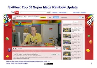 Skittles: Top 50 Super Mega Rainbow Update




Quelle: http://www.youtube.com/user/Top50SkittlesUpdates#p/u/0/j6awGm3_aX0/...