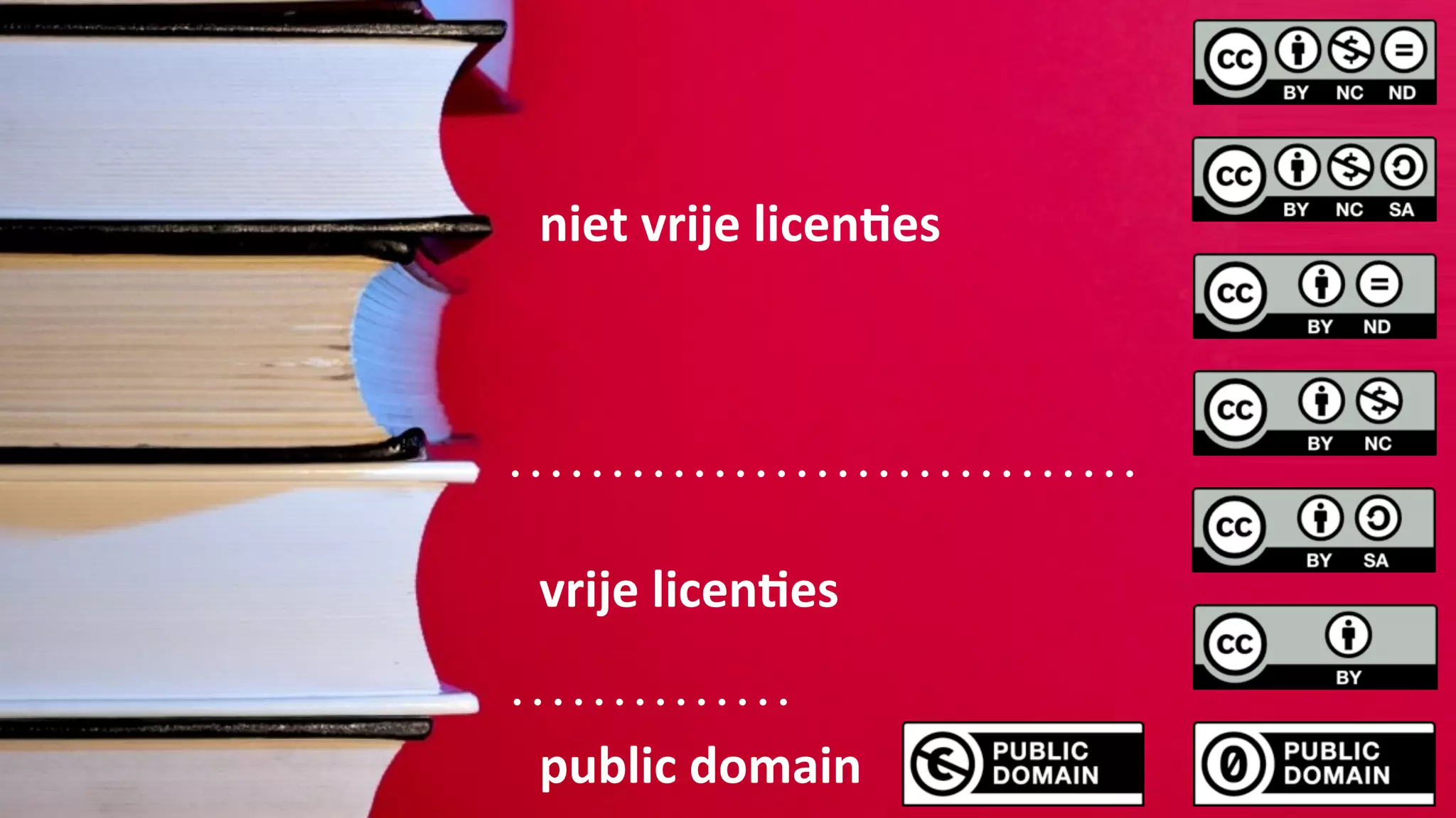 niet	
  vrije	
  licen%es




vrije	
  licen%es	
  


public	
  domain
 