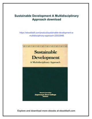 Sustainable Development A Multidisciplinary Approach | PDF