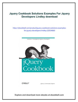 Jquery Cookbook Solutions Examples For Jquery Developers Lindley | PDF